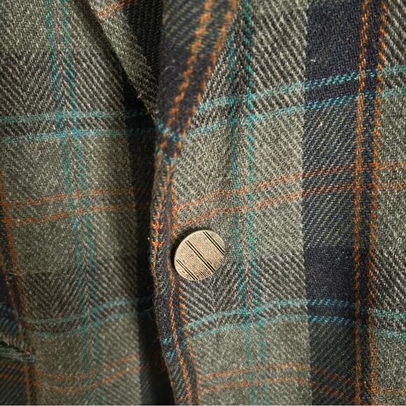 Vintage Wool Blend Sag Harbor Dark Academia Plaid Preppy Oversized Blazer Sz 16 - Picture 3 of 7